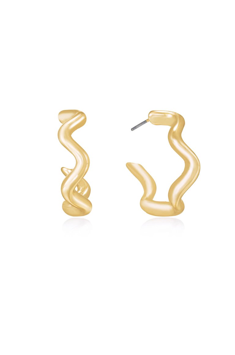 Only An Illusion Wavy Hoop Earrings
