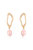 Open Circle Freshwater Pearl Dangle Earrings - Pink Pearl With 18K Gold Plating