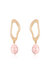 Open Circle Freshwater Pearl Dangle Earrings - Pink Pearl With 18K Gold Plating