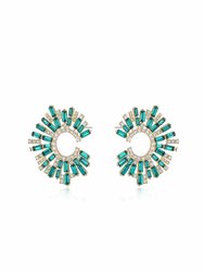 Opulent Crystal Stardust 18k Gold Plated Open Circle Earrings