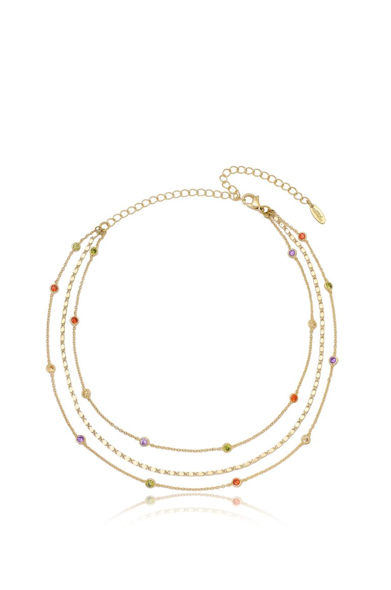 Over The Rainbow Layered Necklace - Gold