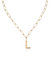 Paperclip Link Initial Necklace - 18k Gold