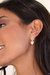 Peace and Love Crystal Dangle 18k Gold Plated Earrings