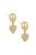 Peace and Love Crystal Dangle 18k Gold Plated Earrings