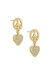 Peace and Love Crystal Dangle 18k Gold Plated Earrings