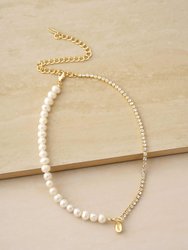 Pearl, Crystal, And Shell 18k Gold Plated Necklace - Gold