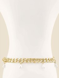 Pearl Dotted Chain Link Belt