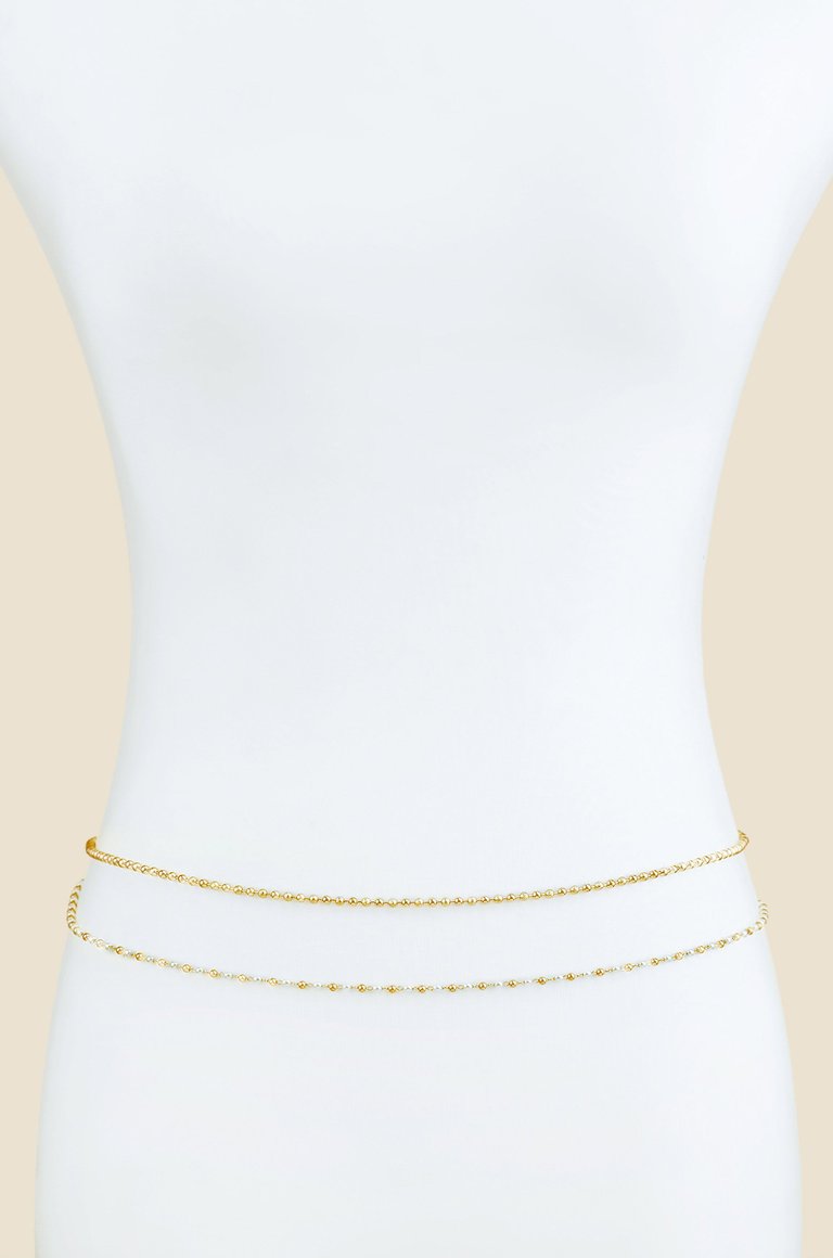 Pearl Strand Gold Body Chain