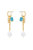 Pearl, Turquoise, And Crystal Charm 18k Gold Plated Dangle Earrings