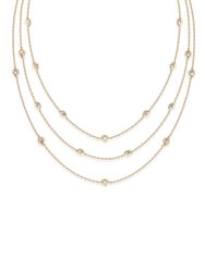 Perfect Crystal Dotted 18k Gold Plated Layered Necklace - 18k Gold Plated