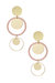 Petunia Light Pink Circular 18k Gold Plated Earrings - 18k Gold Plated