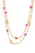 Pinky Party Pearl and Bead 18k Gold Plated Chain Layered Necklace - 18k Gold Plated