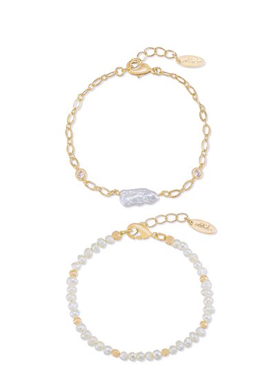 Ettika Pretty In Pearls 18k Gold Plated Bracelet Set product