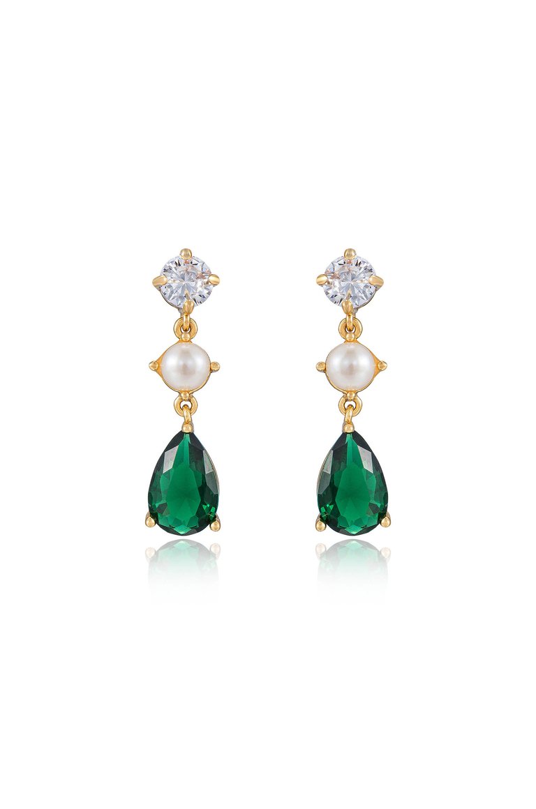 Private Soiree Emerald Dangle Earrings - Green