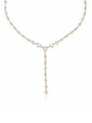 Queen Of Hearts 18K Gold Plated Crystal Lariat Necklace - Gold