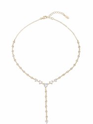 Queen Of Hearts 18K Gold Plated Crystal Lariat Necklace