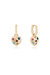 Rainbow Crystal Heart Dangle Earrings - 18k Gold Plated