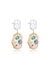 Rainbow Crystal Nugget & Pearl 18K Gold Plated Earrings