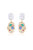 Rainbow Crystal Nugget & Pearl 18K Gold Plated Earrings - Gold