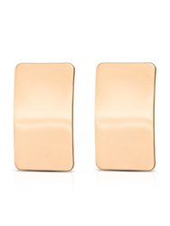 Rectangle Metal Stud Earrings - 18k Gold Plated