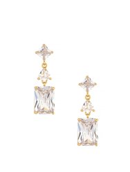 Reflective Crystal Dangle Earrings - Gold