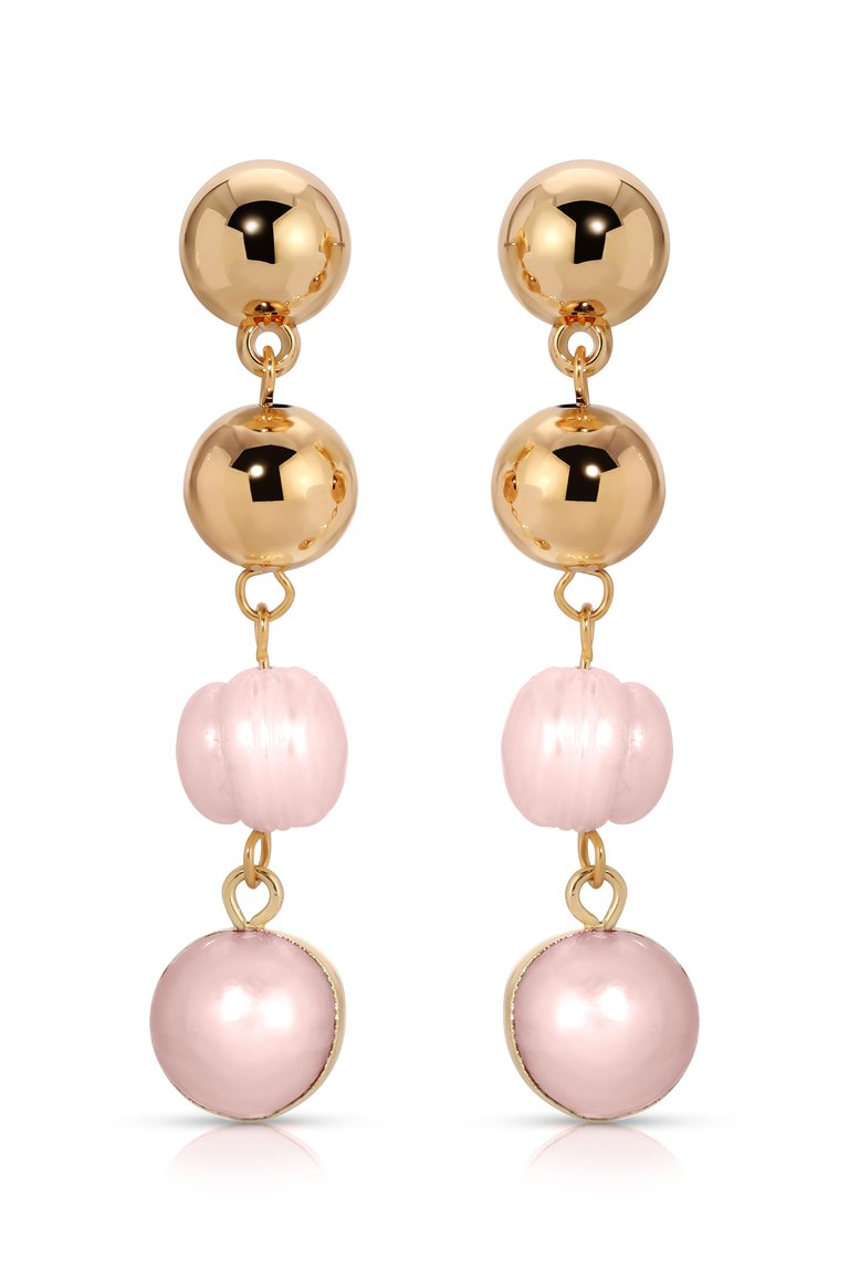 Resort Drop Earrings - Pink Pearl