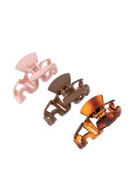 Ride The Wave Hair Claw Set - Brown/Pink/Mauve Acrylic
