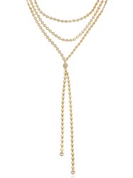 Royal Layered 18k Gold Plated Chain Lariat Necklace - Gold
