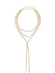 Royal Layered 18k Gold Plated Chain Lariat Necklace