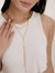 Royal Layered 18k Gold Plated Chain Lariat Necklace