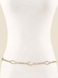 Shine Bright Crystal And Gold Belt - Gold