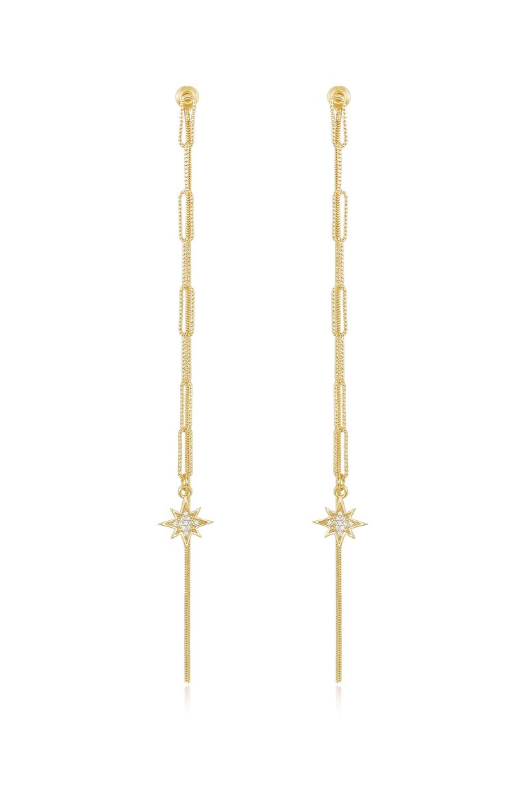 Shooting Star 18k Gold Plated Earrings - Gold