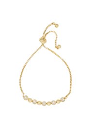 Simple Additions Crystal And 18k Gold Plated Adjustable Bracelet - Gold