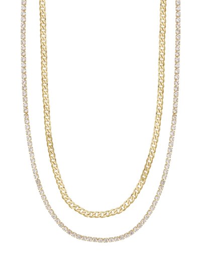 Ettika Simple Crystal And 18k Gold Plated Chain Necklace Set product