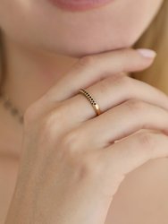 Simple sparkle band 18k gold plated ring set