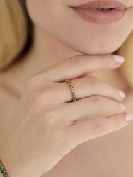 Simple sparkle band 18k gold plated ring set