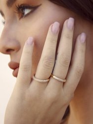 Simple sparkle band 18k gold plated ring set