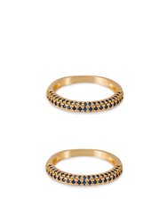 Simple sparkle band 18k gold plated ring set