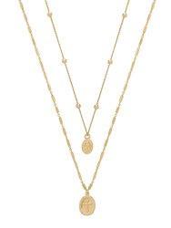 Simple Statement 18k Gold Plated Coin Layered Necklace - Gold