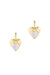 Simple Sweet Mother of Pearl and 18k Gold Plated Heart Earrings
