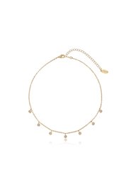 Simplistic Crystal Layered 18k Gold Plated Lariat Necklace Set