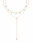 Simplistic Crystal Layered 18k Gold Plated Lariat Necklace Set - 18k Gold Plated