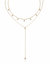 Simplistic Crystal Layered 18k Gold Plated Lariat Necklace Set - 18k Gold Plated
