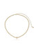 Single 18k Gold Plated Chain and Crystal Bead Necklace - 18k Gold Plated