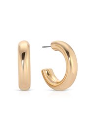 Small Thick Classic Hoops - 18k Gold Plated