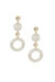 Soft Focus White Resin Circle Drop 18k Gold Plated Earrings  - Pink