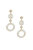 Soft Focus White Resin Circle Drop 18k Gold Plated Earrings 