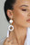 Soft Focus White Resin Circle Drop 18k Gold Plated Earrings 