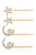 Spell Casting Crystal and Pearl Hair Pins - Gold