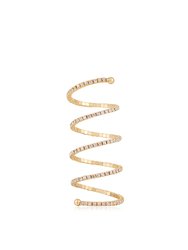 Spiral Down Crystal 18k Gold Plated Ring - 18k Gold Plated